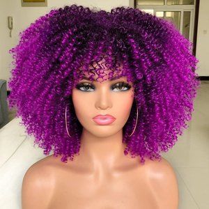 Ladies women curly afro  wig 14 inches